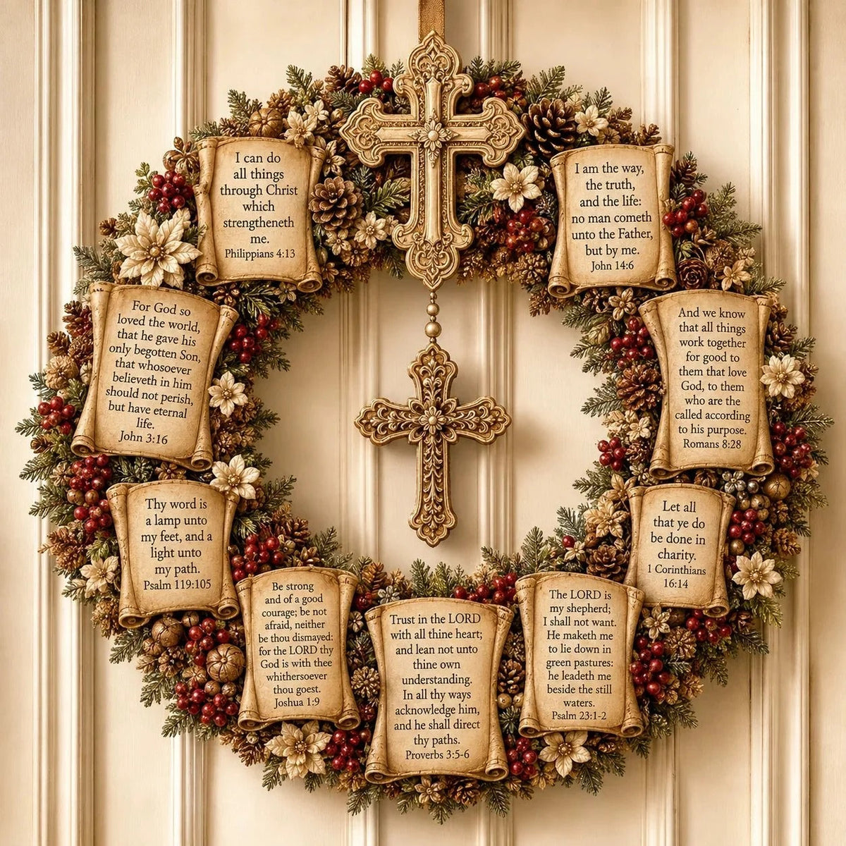 ✨❤️ Christian Scripture Wreath Wall Hanging