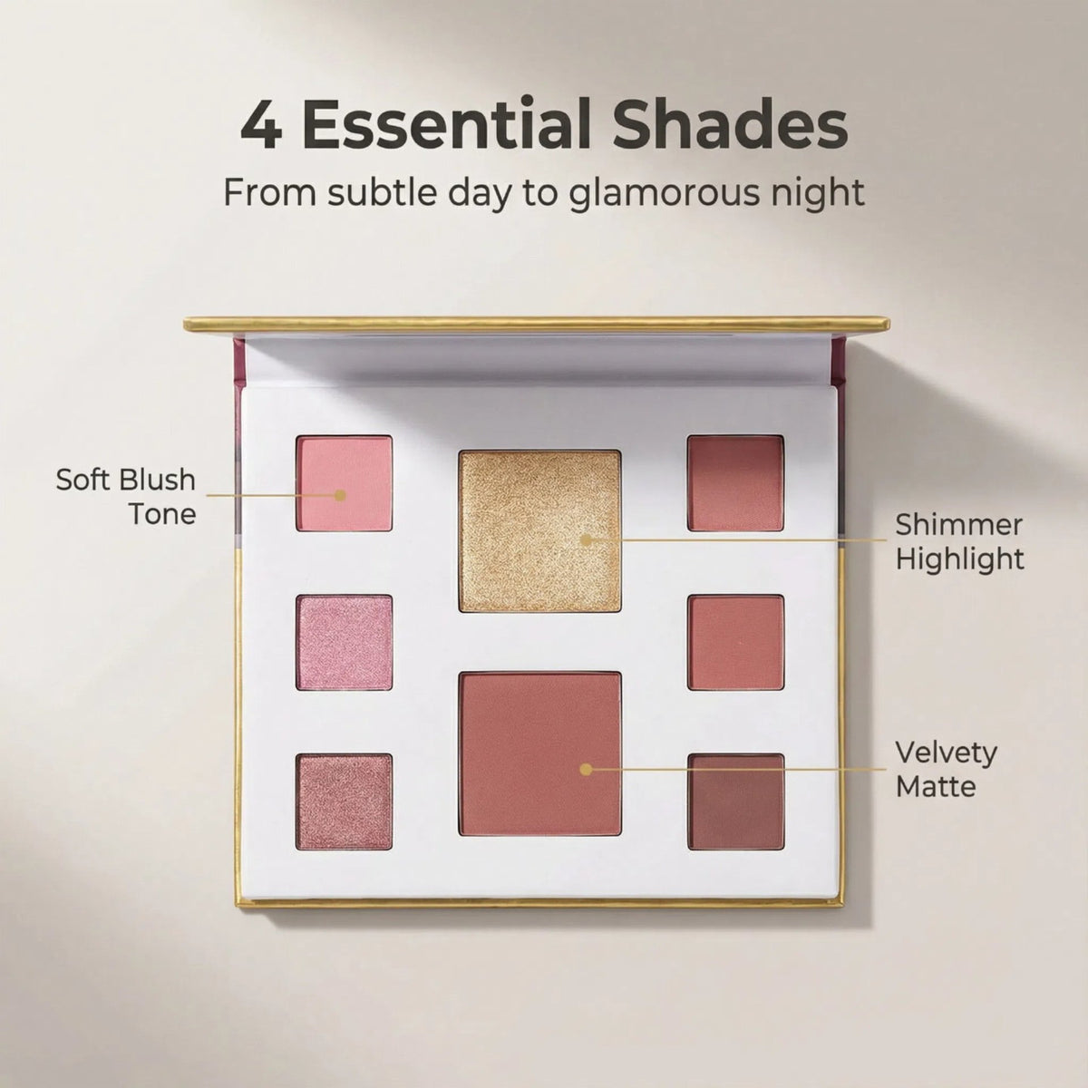 💄✨ 4-Palette Beauty Wardrobe – 32 Matte & Shimmer Shades for Everyday to Party Looks