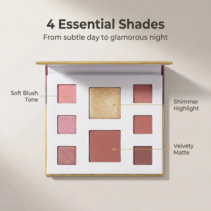 💄✨ 4-Palette Beauty Wardrobe – 32 Matte & Shimmer Shades for Everyday to Party Looks