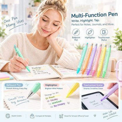 🖊️5-in-1 Multifunction Ruler Stylus Pen – 0.5mm Writing & Marker Tool