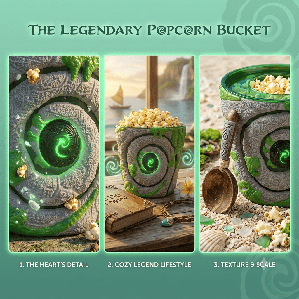 Moana Heart of Te Fiti Popcorn Bucket with Necklace