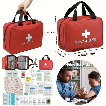 🔥330 Piece Waterproof Compact First Aid Kit | Comprehensive Emergency Survival Kit for Home, Travel, Camping, Car & Outdoor Use