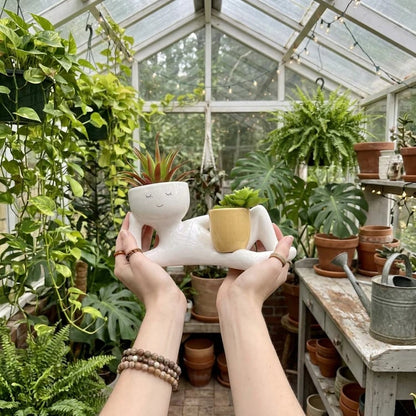 🌵 Double Plant Pot with a Funny Twist – Grow Two Plants in One Cute Planter 🌿