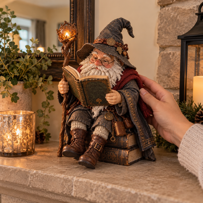 🧙‍♂️ Wise Scholar Gnome, Magical Reading Wizard Figurine