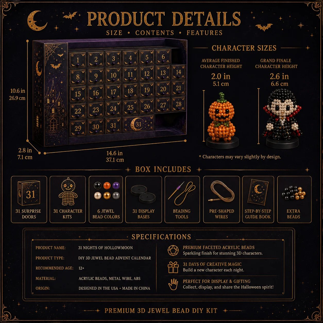 🔥🎃 Hollowmoon 31-Night Jewel-Bead