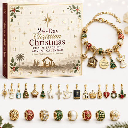 🔥Flash sale 49% OFF - 24-Day Christian Christmas Charm Bracelet Advent Calendar