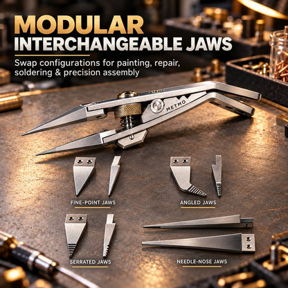 💥🏆🔧 Precision Locking Tweezers – Adjustable Grip & Interchangeable Jaws 🎯