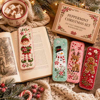 ⏳ Last Day 49% OFF – 🎄 DIY Felt Embroidery Bookmark Kit