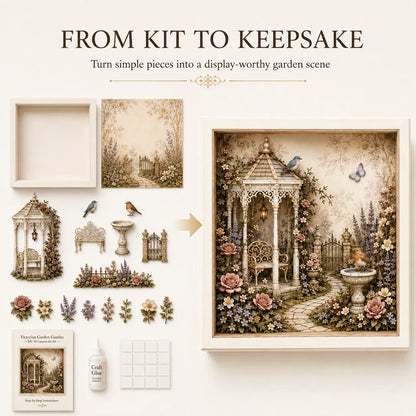 🌷 DIY 3D English Cottage Garden Shadow Box Kit