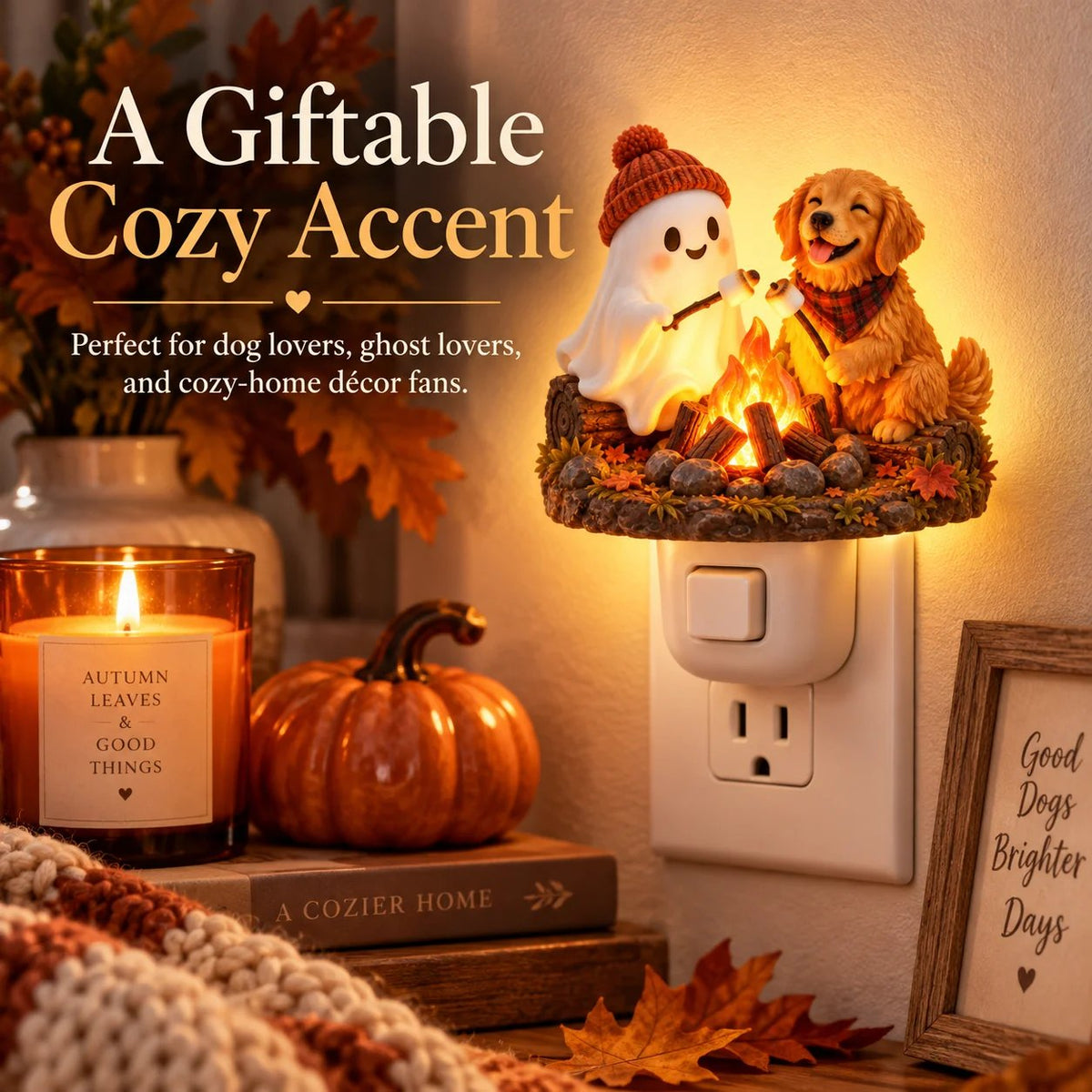 🔥LAST DAY 50% OFF - Fireside Friends™ | Flickering Campfire Plug-In Night Light