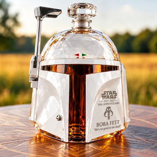 STAR WARS 50th Anniversary Boba Fett Prototype Armor Helmet Whiskey Bottle