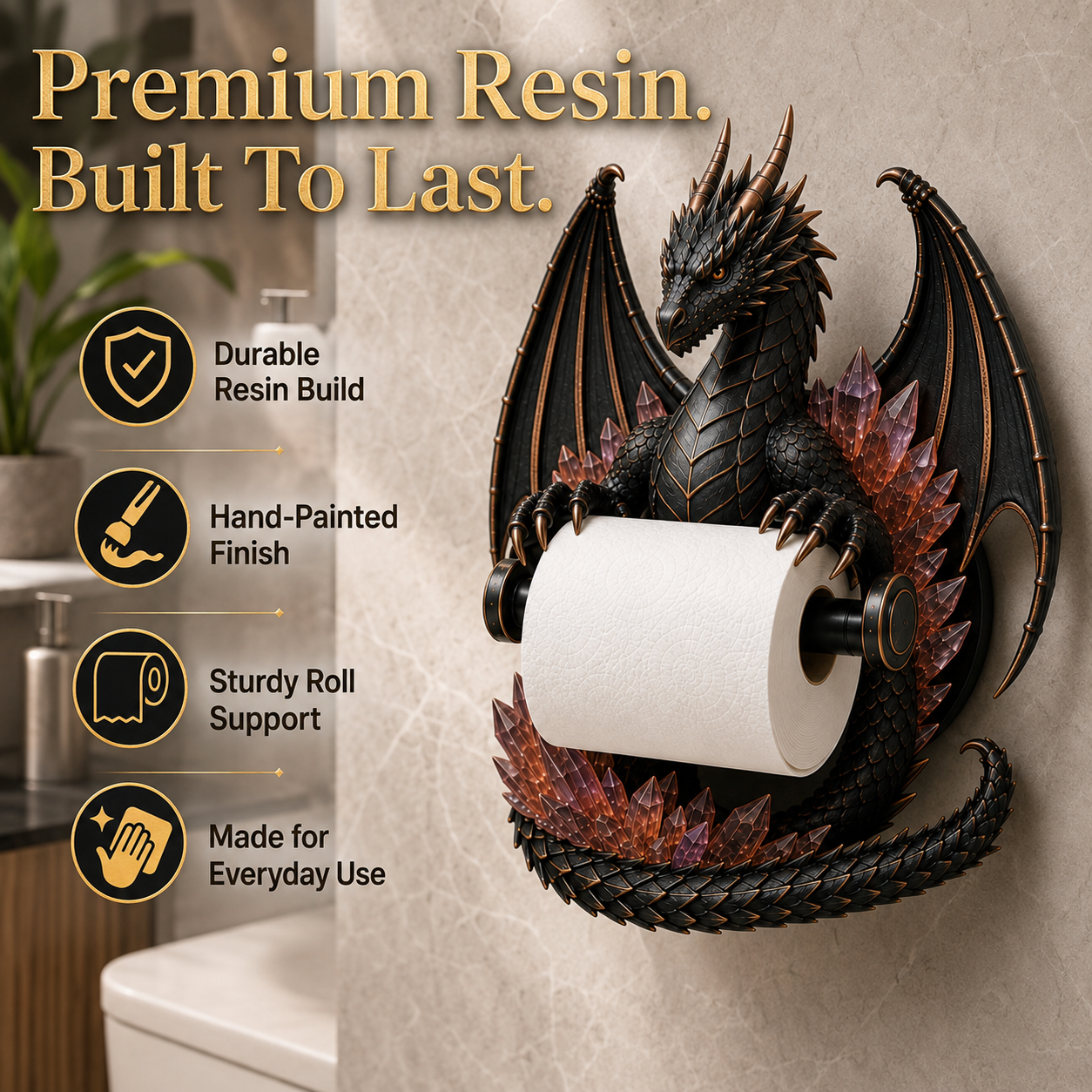 🐉Crystal Dragon Toilet Paper Holder