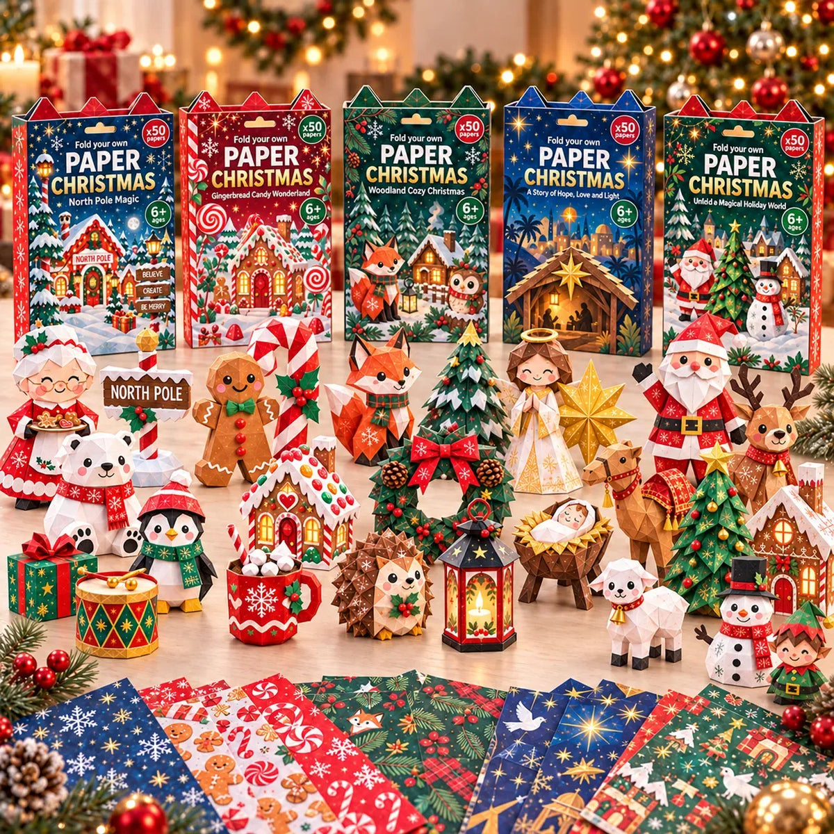 🎄✨ Create Your Own Christmas Magic – Easy 3D Layered Paper Craft Kit for Beginners