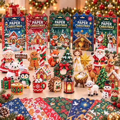 🎄✨ Create Your Own Christmas Magic – Easy 3D Layered Paper Craft Kit for Beginners