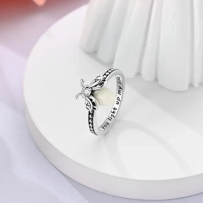 🔥Firefly Glow Ring S925 Silver – ✨Luminous Nature-Inspired Zircon Ring for Women | Cute Night Glow Jewelry Gift for Her