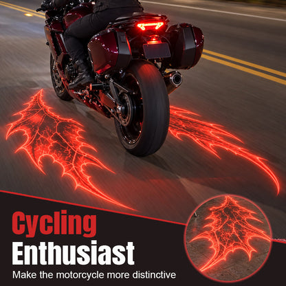 🏍️ Motorcycle Red Devil Wing Ground Projection Lights – 1 Pair of Gothic LED Styling Lights for Night Displays 🔴🦇