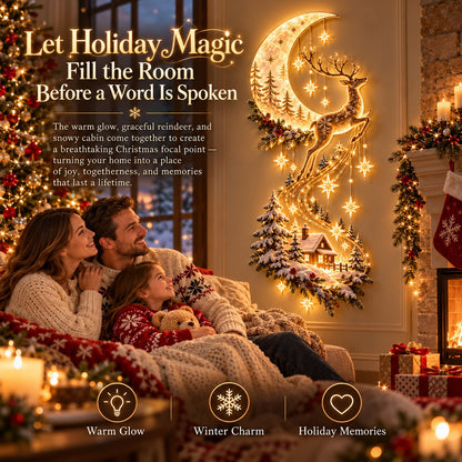 Reindeer Under the Starry Sky™ – Cozy Christmas Cabin
