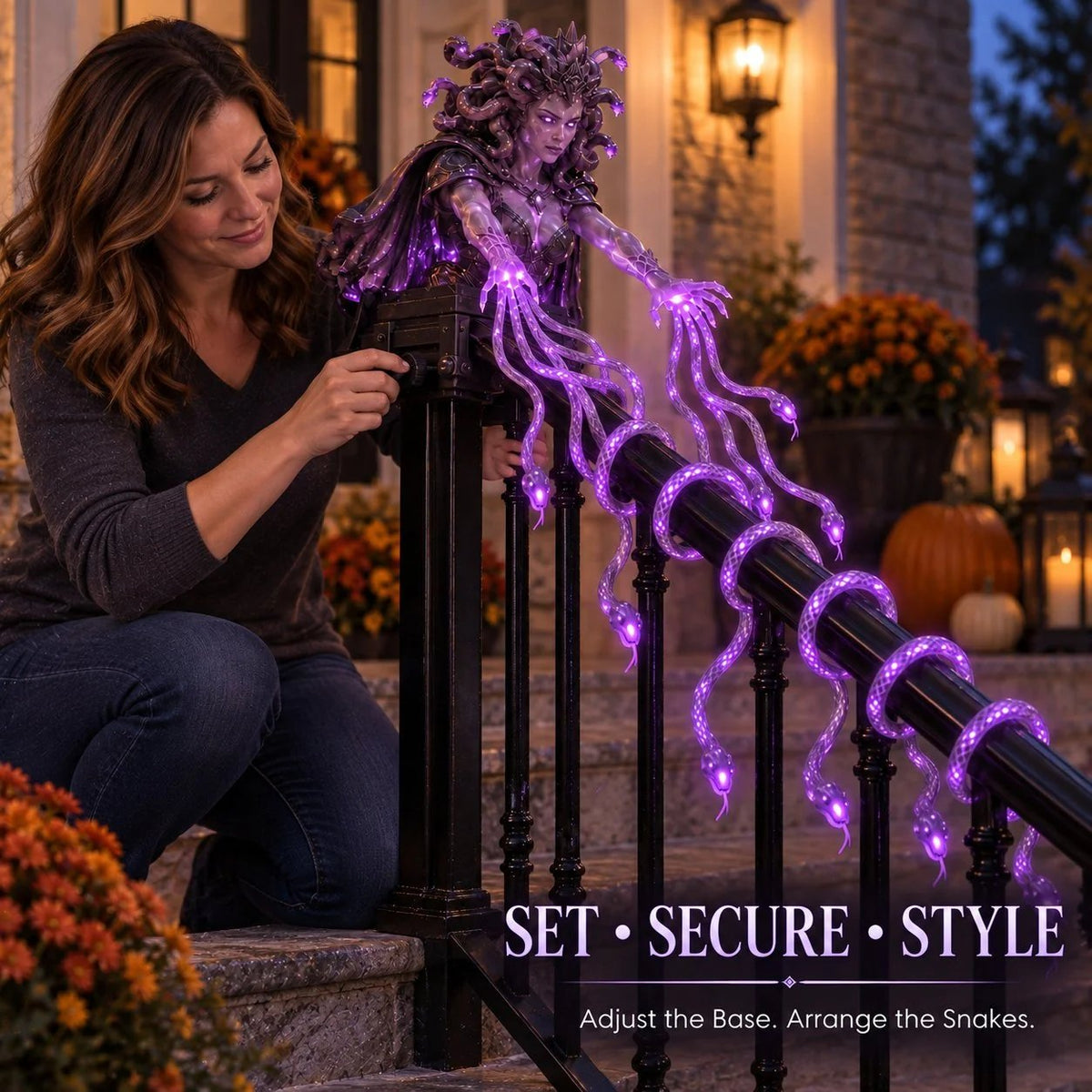 🐍 Medusa Queen Glowing Snake Railing Light