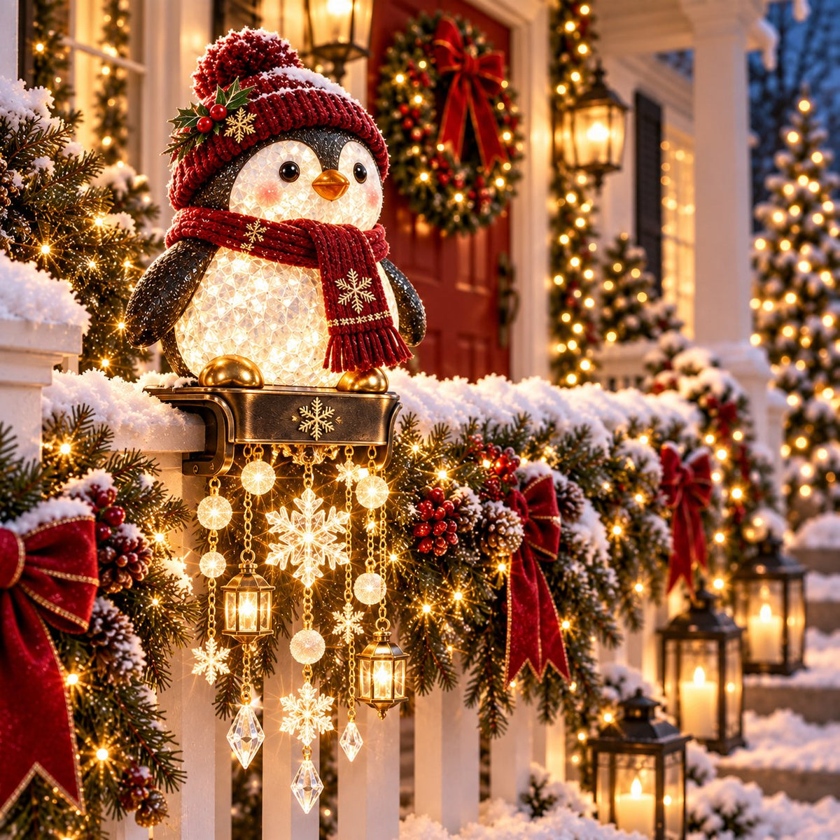 Reindeer Christmas railing light
