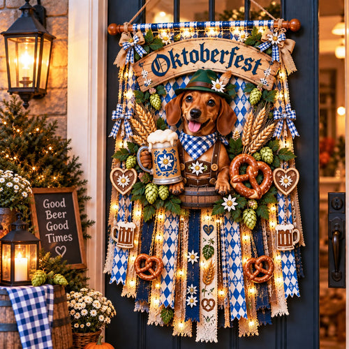 Light-Up Oktoberfest Door Hanging - Bring a Little Bavaria Home