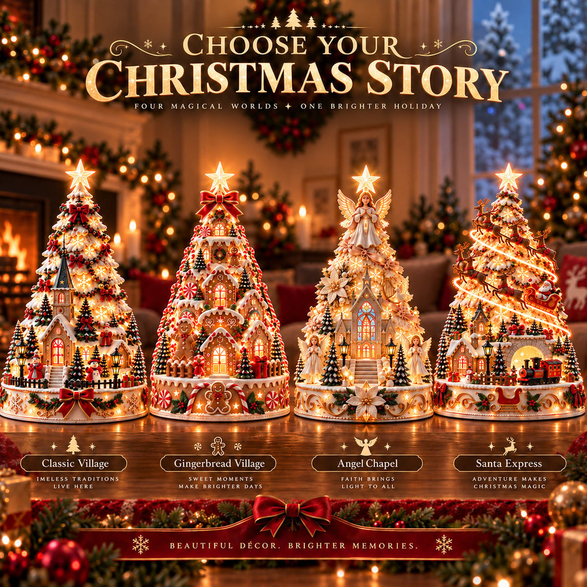 🏆 60,000+ Sold - 🎄MerryRealm™ Christmas Village Lightscape Tree