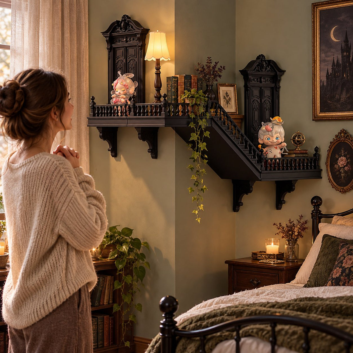 Gothic Castle Corner Shelf, Turn Empty Room Corners Into Mini Palaces To Display Your Precious Collectibles