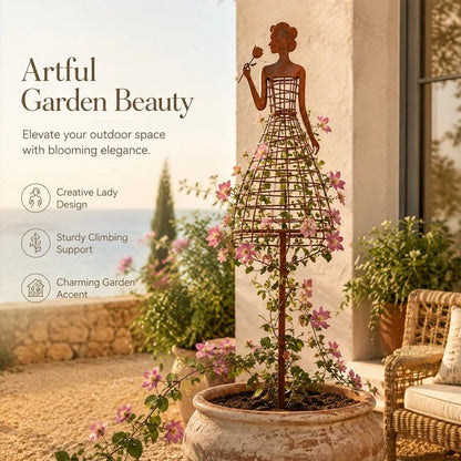 🌹💃Rust-Style Female Dress Plant Climbing Trellis - Outdoor Garden Decor(📦Buy 2 Free Shipping)