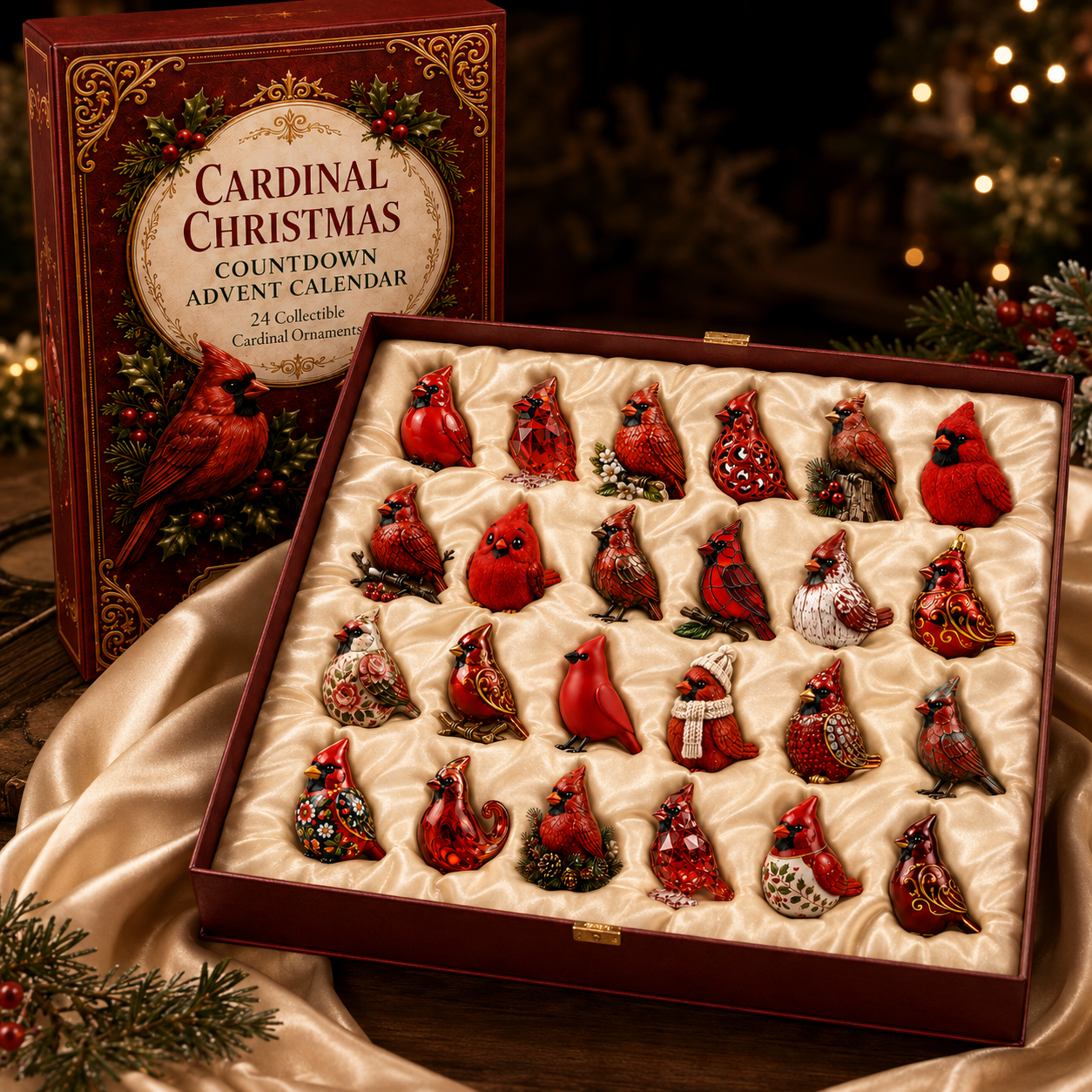 Last 50 pcs⏰ High-quality  model✨Cardinal Christmas 24-Day Countdown Calendar – Limited Anniversary Edition