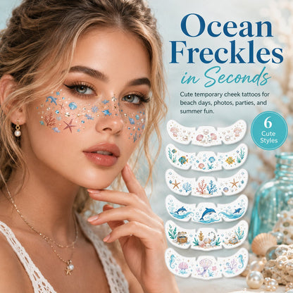 ✨ Temporary Freckle Face Tattoos – 6 Themed Styles for Every Mood