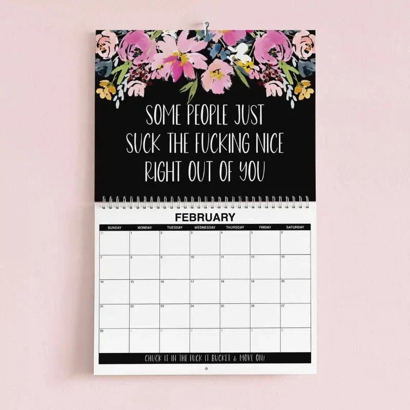 🌸😂 2027 Zero-F*cks Floral Wall Calendar – 12 Months of Sarcasm, Chaos & Pretty Flowers