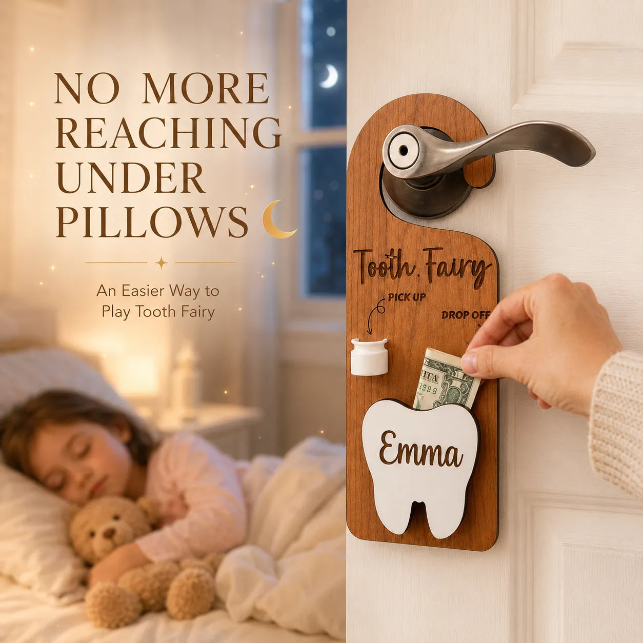✨Wooden Customized Tooth Fairy Door Hanger🦷