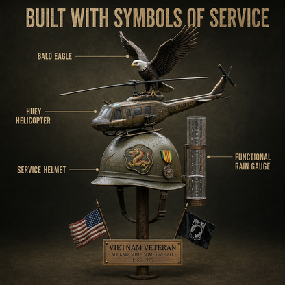 🚁Vietnam Veteran Memorial Rain Gauge🎁