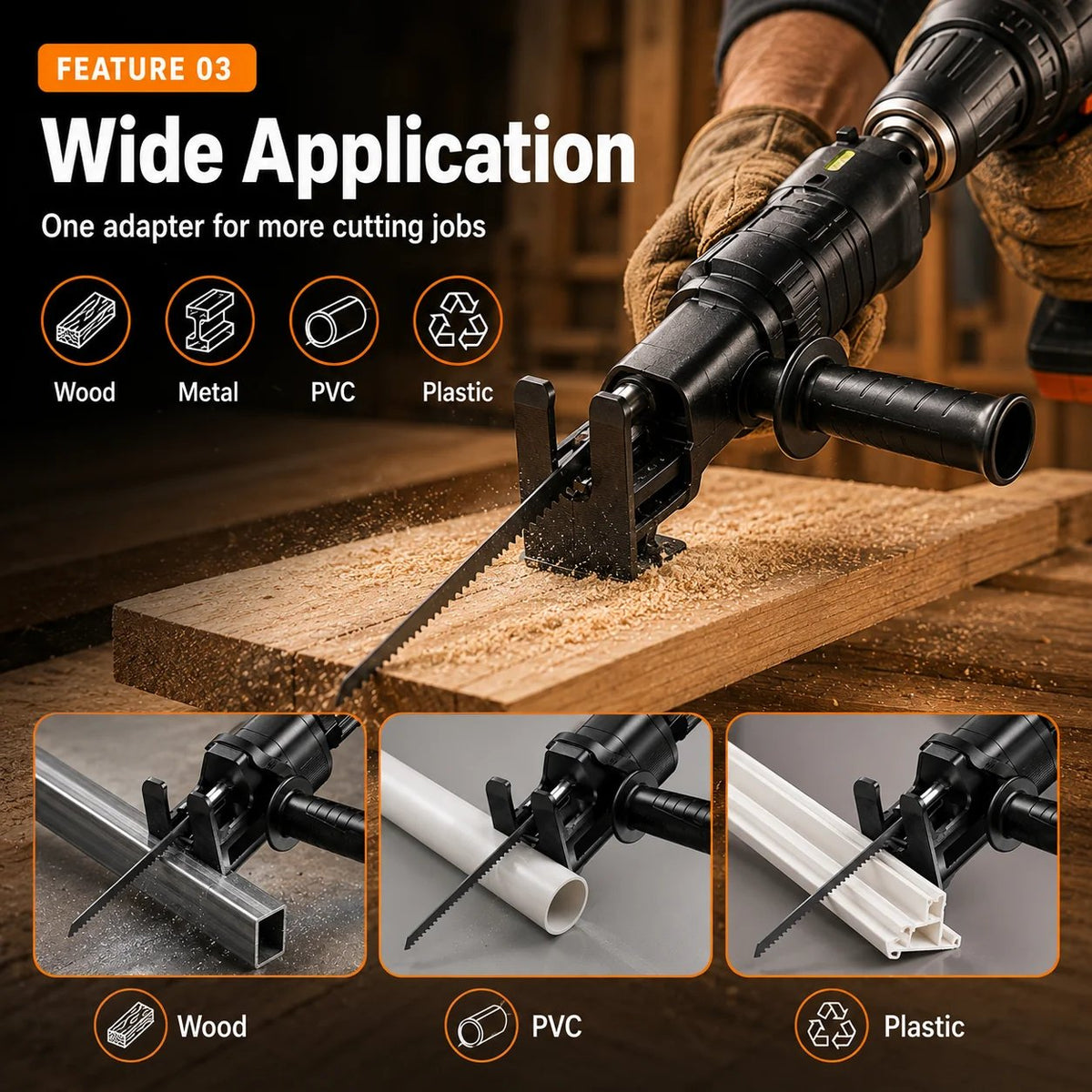 Reciprocating Saw Attachment for Drill