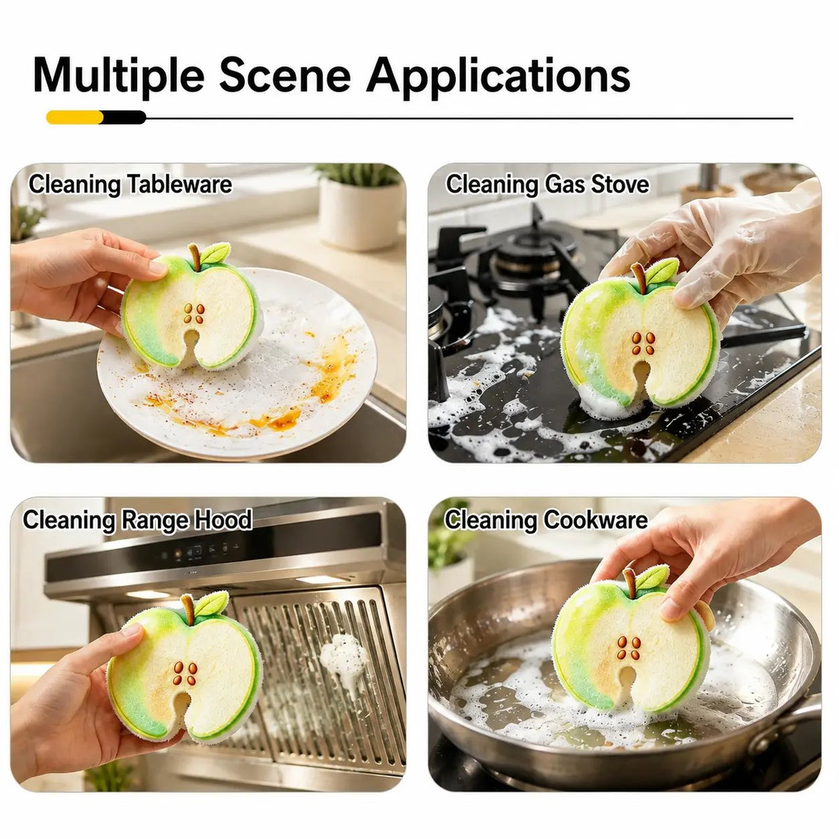 🍋🧽 Fruit Pop-Up Cleaning Sponges – 3-Piece Cellulose Kitchen Cleaning Set