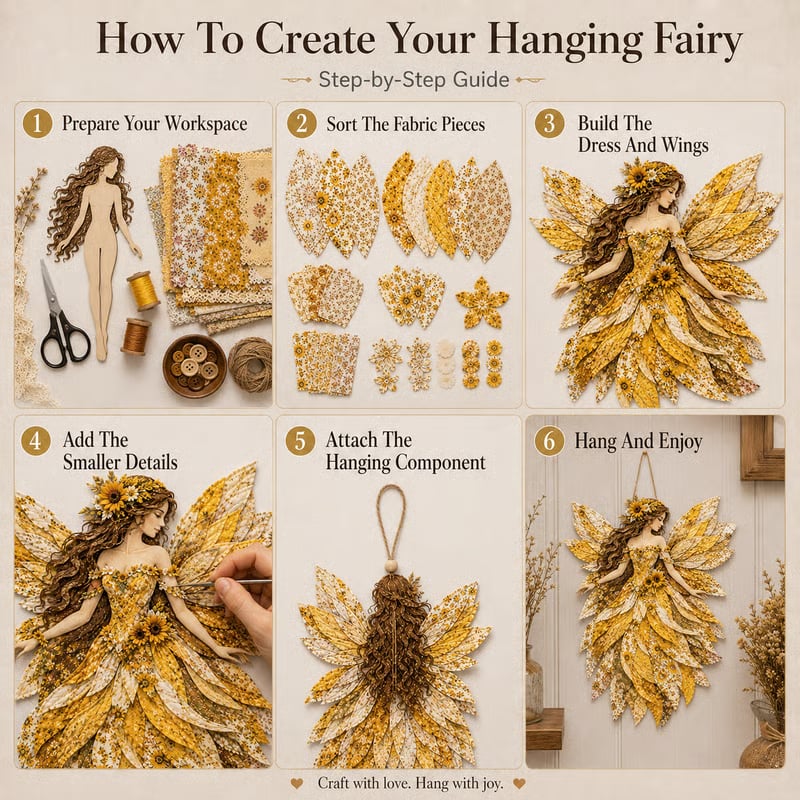 🧚‍♀️🌸 Premium Fairy Patchwork DIY Kit | Handmade Fantasy Wall Decor ✨