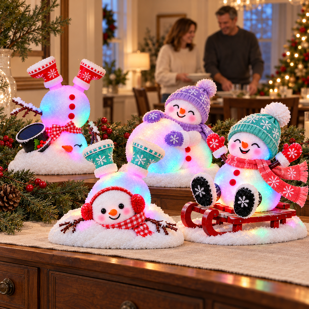 ☃️ Adorable Light-Up Snowmen | 4 Cute Christmas Garden Style 🎁