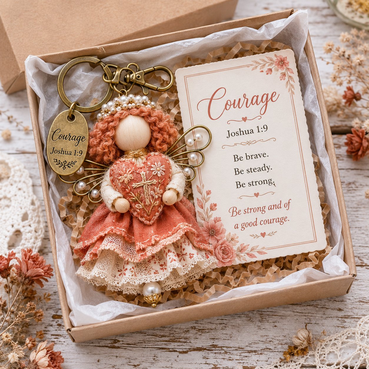 🪽 Faith Angel Keychain Gift Set - A Little Angel of Faith, Comfort & Love💛