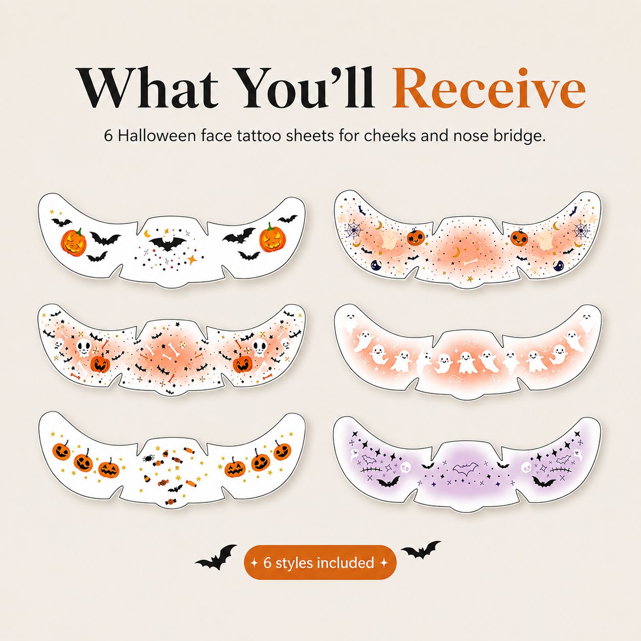 ✨ Temporary Freckle Face Tattoos – 6 Themed Styles for Every Mood