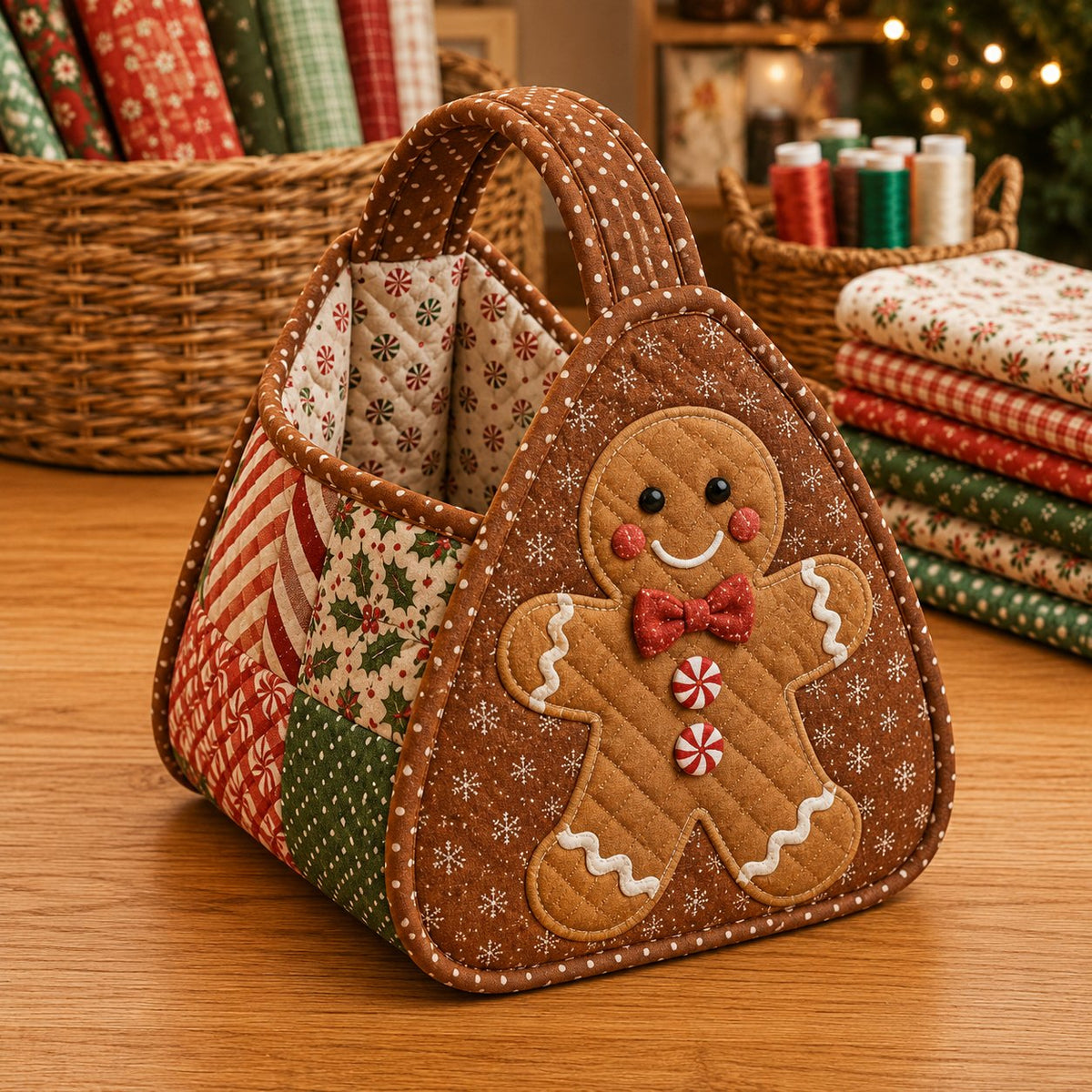 🎄🧺 Cozy Christmas Quilted Basket – DIY Sewing Project or Ready-Made Holiday Storage