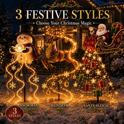 🎅✨ 2026 New Santa’s Flying Sleigh Gift Cascade – Solar Christmas Garden Light