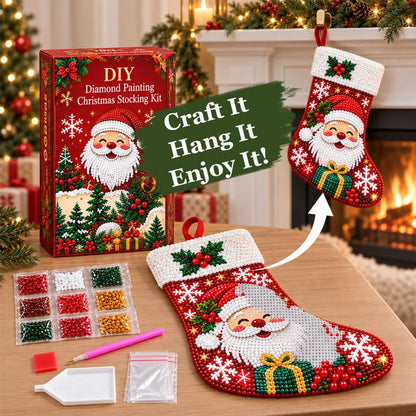 🎅 ✨ DIY Diamond Painting Christmas Stocking Kit - 🎄 Make a Christmas Stocking They’ll Remember