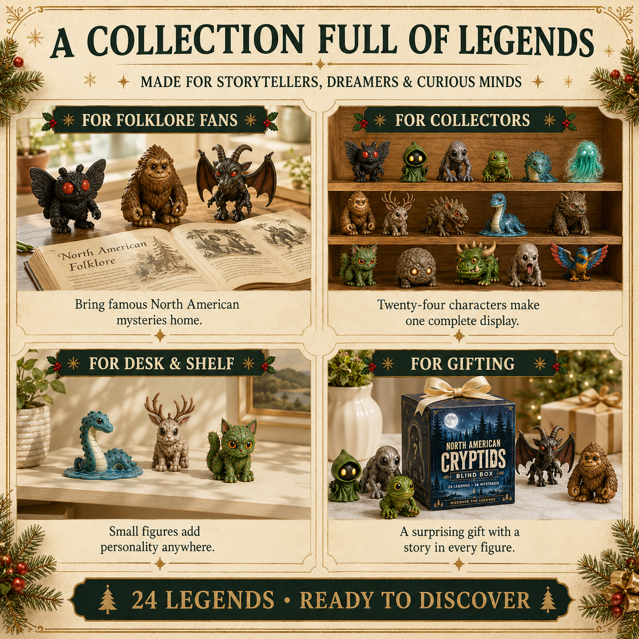 👁️North American Cryptids Blind Box – Complete 24-Piece Collection • 24 Legends • 24 Mysteries