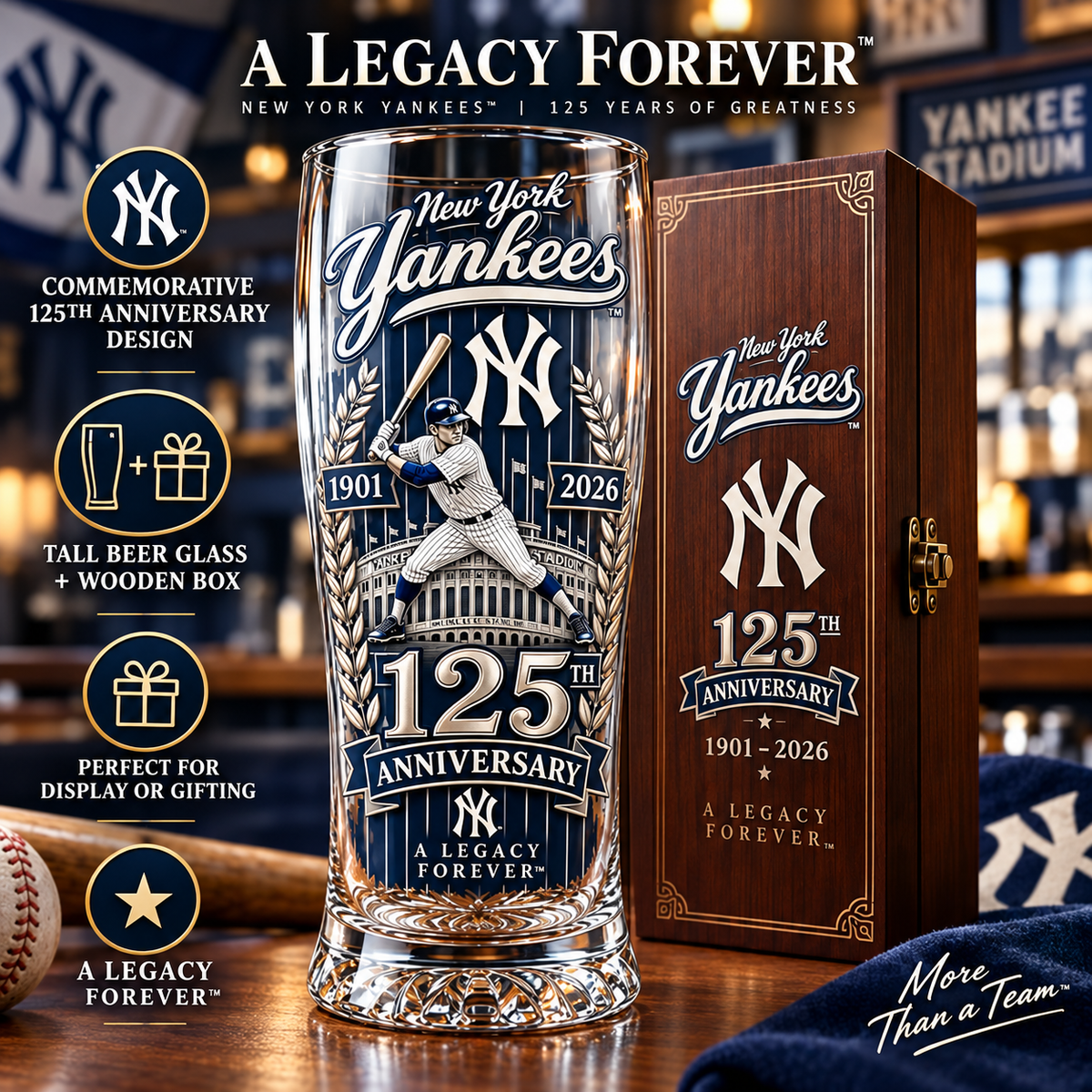 🏆 Let’s Go Tribe! 125th Anniversary Commemorative Pint Glass