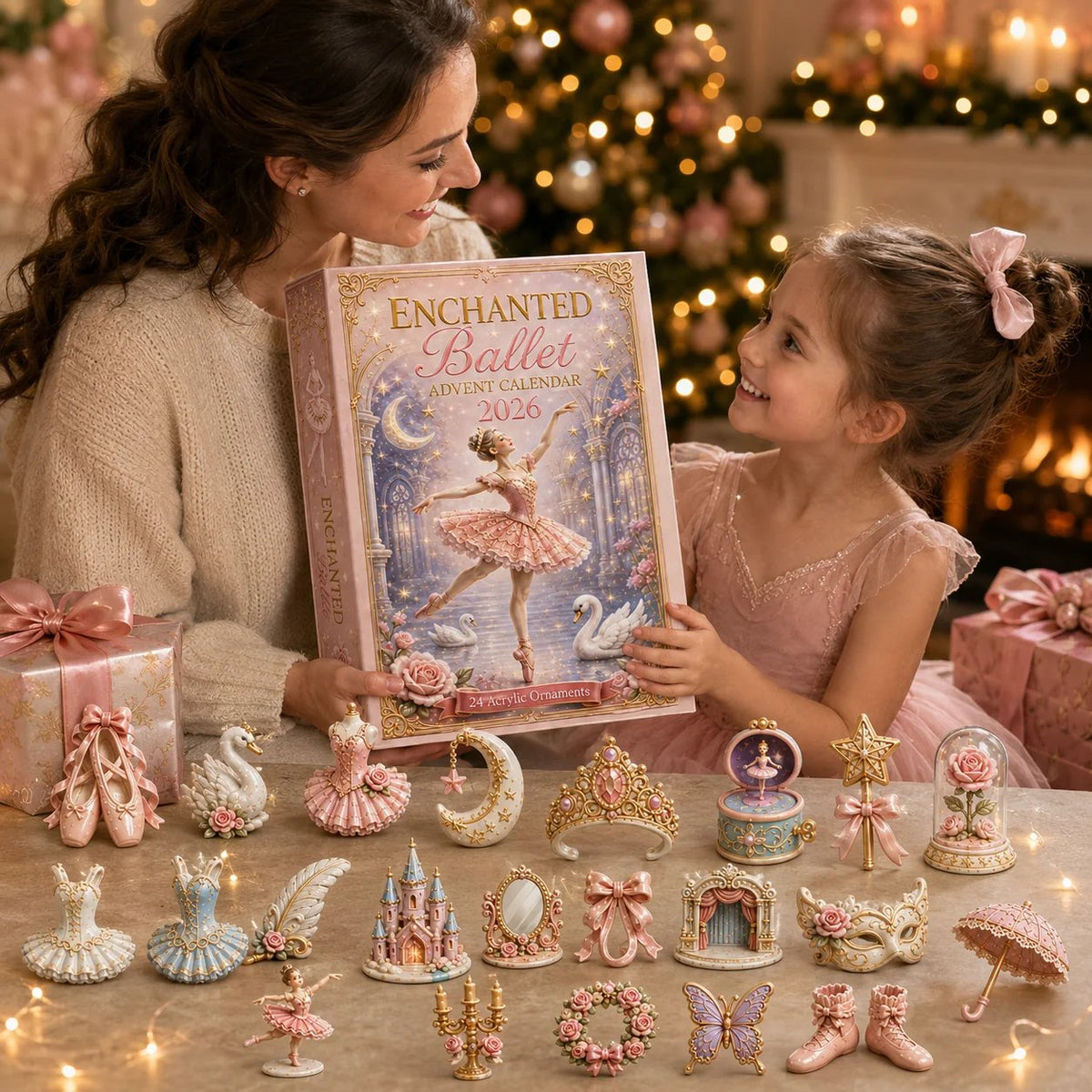 Enchanted Ballet Advent Calendar 2026 - 24-Day Festive Countdown, Acrylic Charms Blind Box - Gift For Ballet Lovers