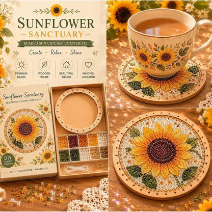 🧵💖 DIY Handmade Floral Beaded Coaster Kit – Relax, Create & Decorate Your Home