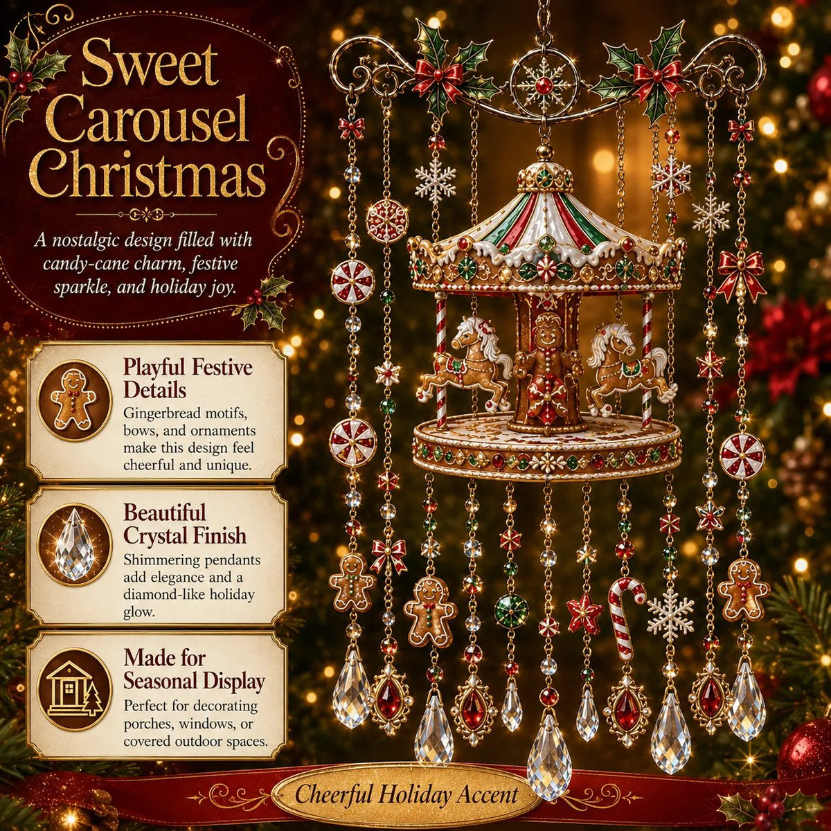 🎄🎐Handmade Christmas Stained Acrylic Window Hanging