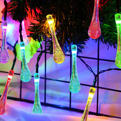Solar Teardrop Bubble String Lights - 16.4 ft, 20 Multicolor Lights