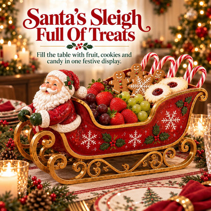 🎅🛷 Santa’s Holiday Treat Sleigh – Festive Serving Tray for Christmas Tables & Parties