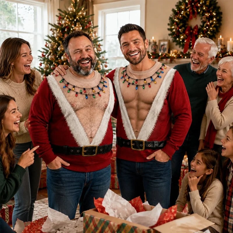 🎅😂 Funny Santa Christmas Long Sleeve Shirt – The Ultimate Holiday Party Conversation Starter 🎄