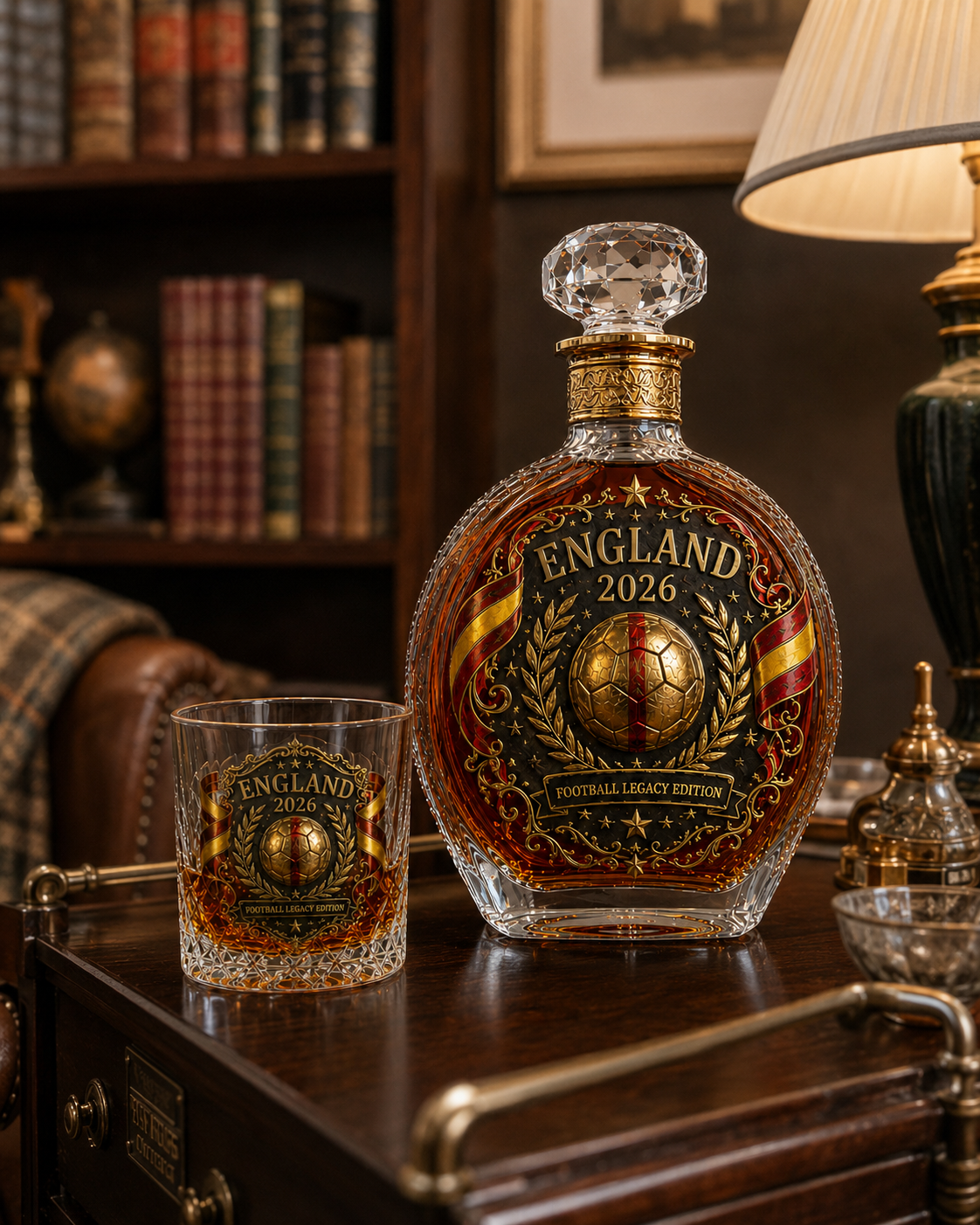 England Football Legacy Whiskey Decanter Set – Collector-Inspired Gift For Lifelong Fans